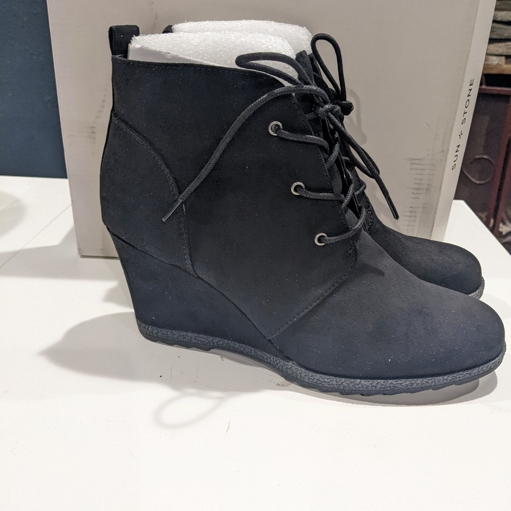 Sun + Stone Women's Kiraa Booties Black Size 9 1/2